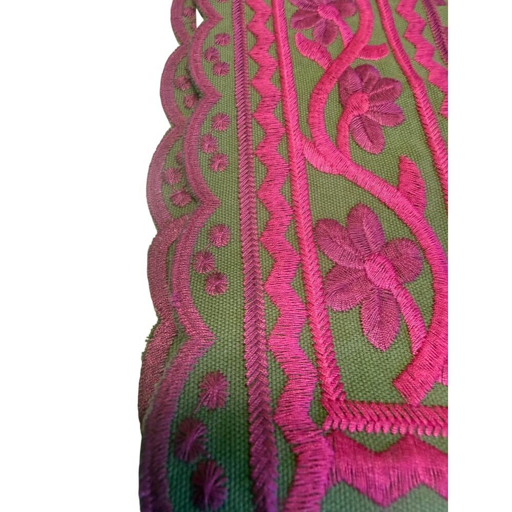 j.marie NWT 100% cotton pink and green embroidered lined skirt womens small - Picture 4 of 10